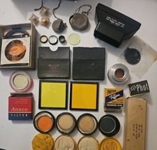 Color Correction Photographic Filter LOT - TIFFEN, ANSCO, KODAK With Lens Hoods