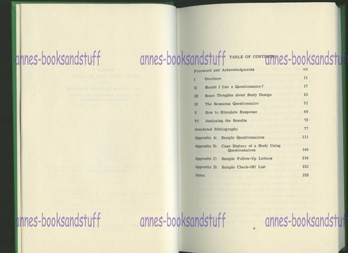 QUESTIONNAIRES : Design and Use by Douglas Berdie John Anderson * 1974 HB 1st ed - Picture 5 of 5
