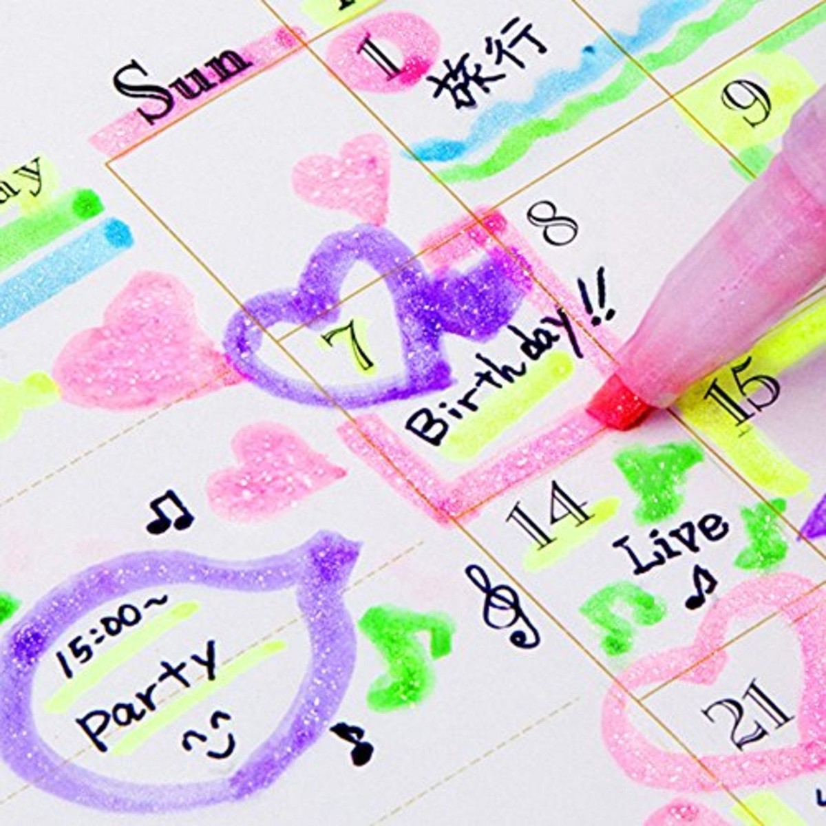Zebra fluorescent pen Kiraritchi five colors WKS18-5C New