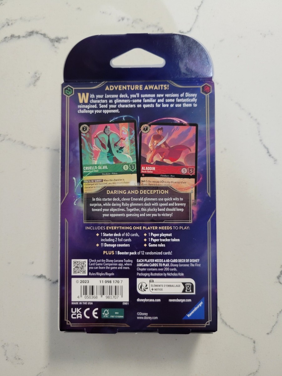 Lorcana Starter Deck - Emerald & Ruby - The First Chapter - New / Sealed In  Hand
