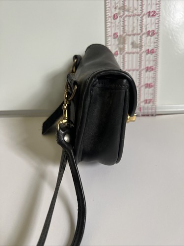 Borsa a tracolla vintage Green Field Turn Lock da città in pelle nera oro USA borsa a tracolla - Foto 6 di 9