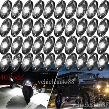 40X White LED Rock Lights Underbody Trail Rig Glow Lamp Offroad SUV Pickup Truck