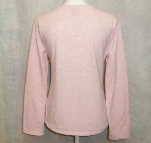 Women's A New Day Speckled Baby Pink Long Sleeve Tie Wrap Blouse Shirt Top Sz S - Picture 3 of 6