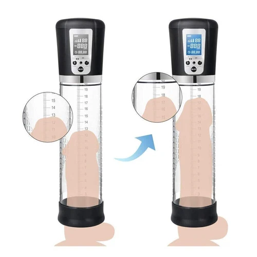 Bomba de pene eléctrica al vacío digital recargable hombre alargador de pene-crecimiento - Foto 7 de 12