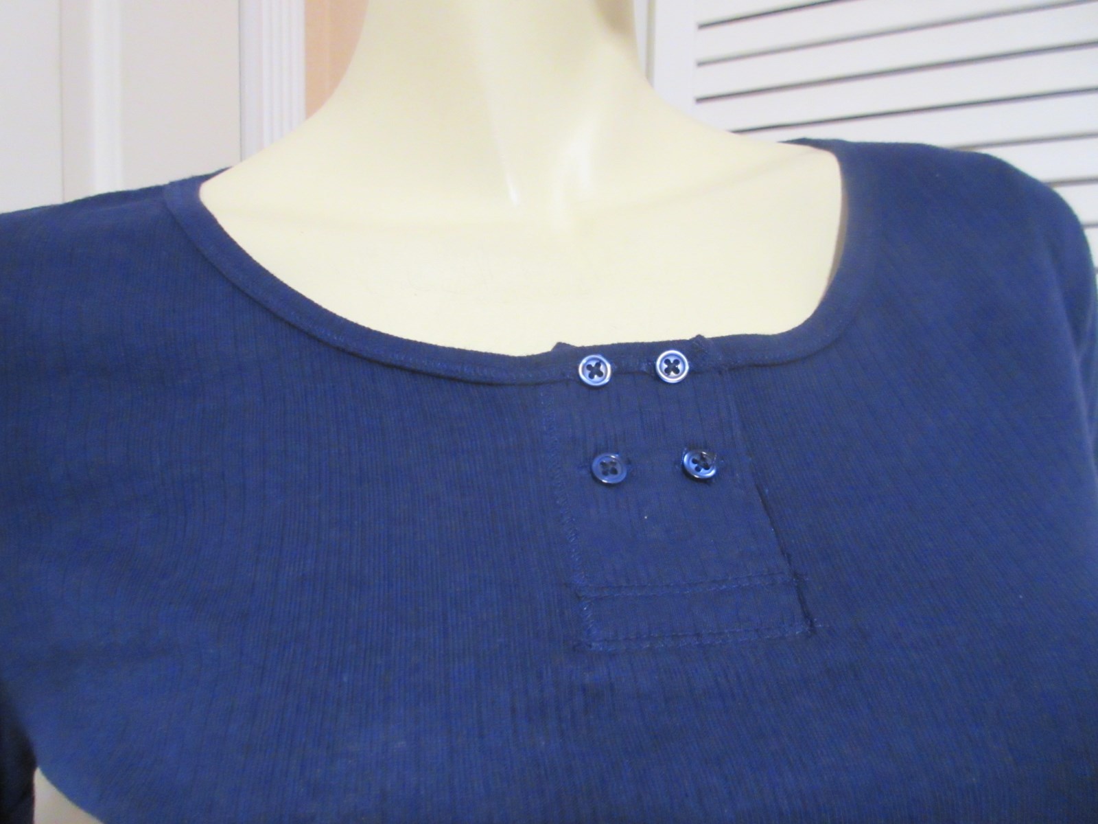 NWT Jane & Bleecker Navy Blue Top 3/4 Sleeve Normcore Casual Chic Preppy Travel