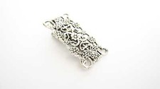 Small silver metal filigree alligator hair pin clip barrette for fine thin hair