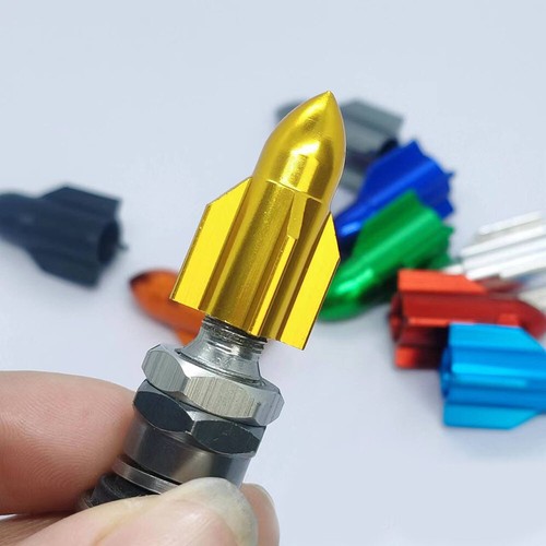 1x Rocket Dust Cover Car Wheel Tyre Tire Rim Air Stem Valve Cap 8 Colors ∞ - Picture 9 of 27