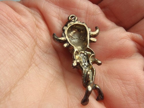 925 Solid Sterling 3D Buffalo Man Pendant 1 1/4" Long - Picture 14 of 15