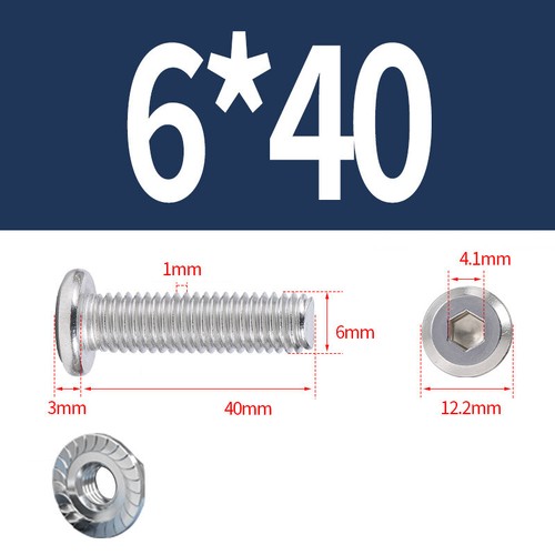 Tornillo plano Allen de acero inoxidable con tuerca de brida antideslizante - Imagen 61 de 116