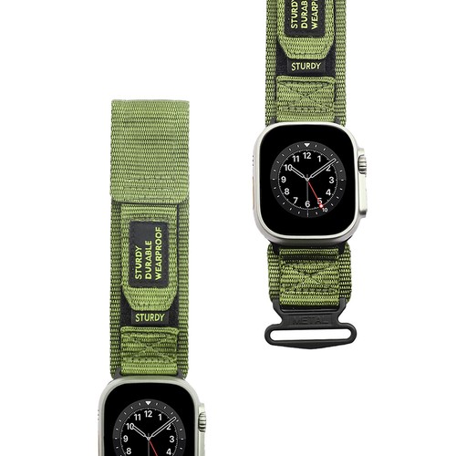 Taktyczny nylonowy pasek do Apple Watch Ultra2 49mm pasek sportowy seria 10 9 8 7 6 5 - Zdjęcie 12 z 21