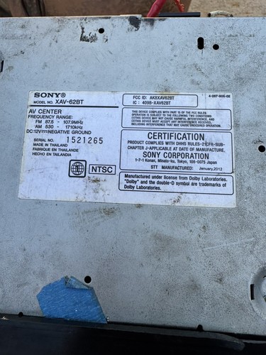 UNTESTED Sony XAV-62BT 6.1 inch Car DVD Player - Picture 7 of 9