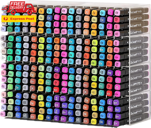 256 Markers Acrylic Marker Organizer, Clear Pencil Holder Markers - Large Horizo