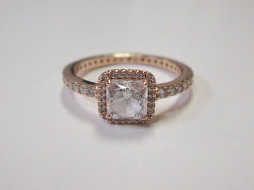 Anillo de plata 925 elegancia atemporal Pandora rosa y transparente 180947 talla 7,75 - Imagen 4 de 10