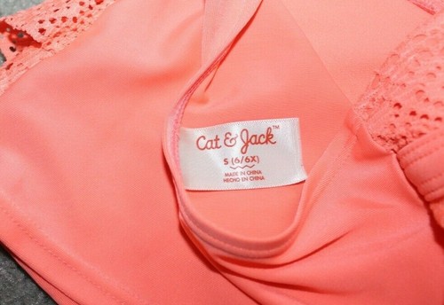 Gap Cat & Jack Girls 6/6X LOT OF 2 Pink Ruffled Swim Top & 1 PC Floral Swimsuits - Picture 11 of 12
