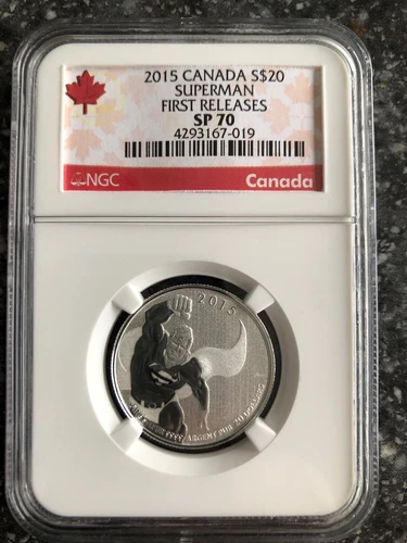 2015 $20 CANADA SILVER SUPERMAN NGC SP70 FIRST RELEASES RED LABEL