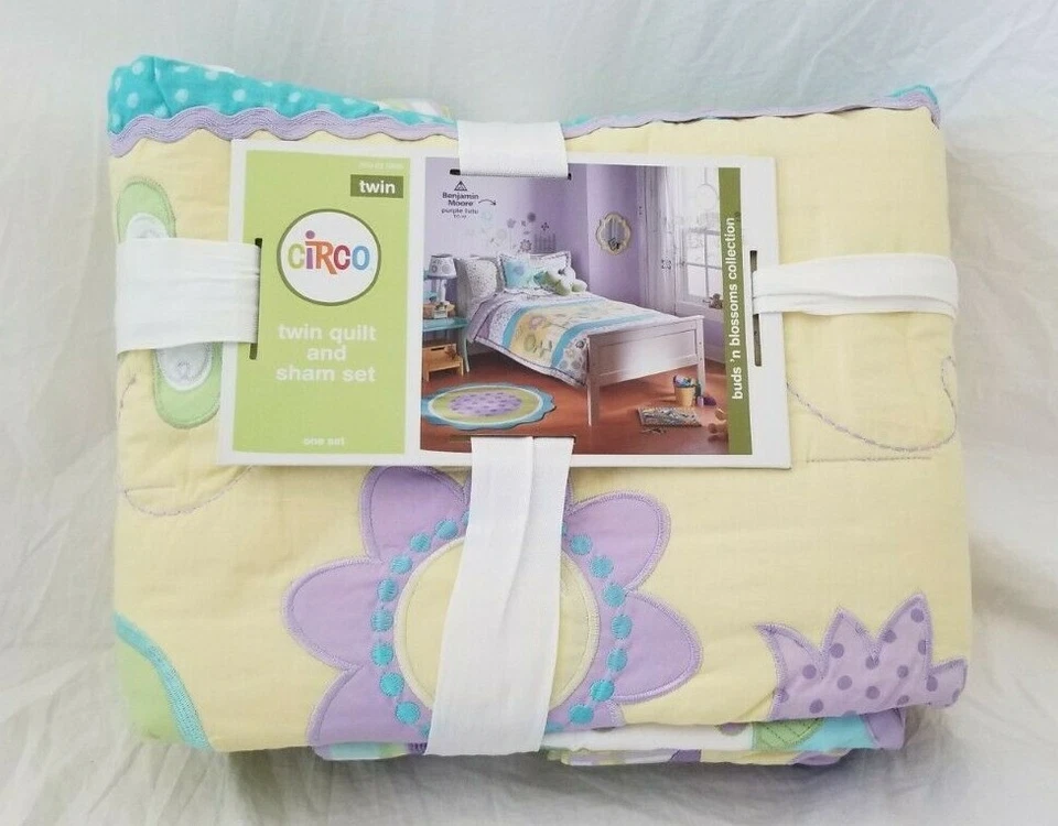 Juego de edredón y farsa doble Circo Bud'n Blossom Collection 2 piezas nuevo en paquete Foto 2 de 4
