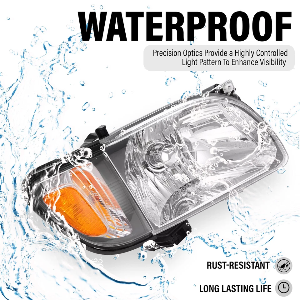 Faros KUAFU luces de esquina con bombillas lado izquierdo y derecho para Toyota Tacoma 01-04 Foto 4 de 4