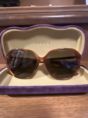 Gucci Brown Sunglasses with Purple Case New Authentic Gucci Sunglasses Eyeglass Case Purple Velvet  main image 3