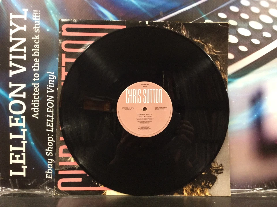 Chris Sutton Prince Of Justice 12" Single Vinyl Record POSPX785 A1/B1 Rock 80’s - Image 4 of 4