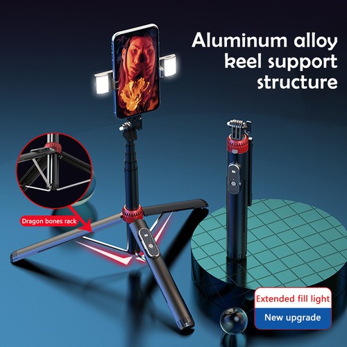 Dual LED Selfie Stick Tripod Remote Bluetooth For iPhone 15 14 13 12 Pro Max 11 - Photo 3 sur 17