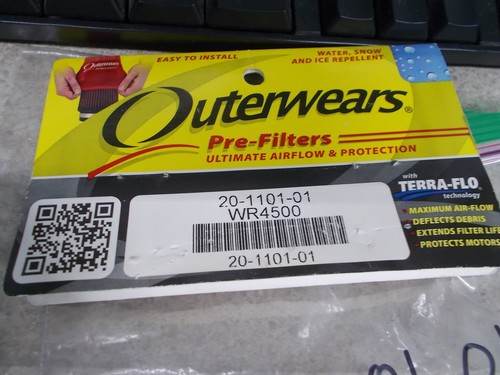 NOS Outer Wears Prefilter Black Air Box Cover WR4500 20-1101-01 - Picture 3 of 5