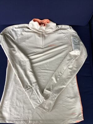 Craft Performance Shirt Womens Medium Long-sleeve Beige Stretch Quarter Zip