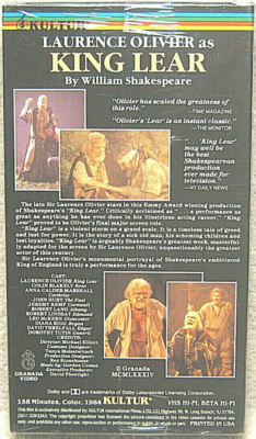 その他 Performance {King Lear} [VHS] LAURENCE OLIVIER AS KING LEAR - VHS 1989 - THEATER SERIES