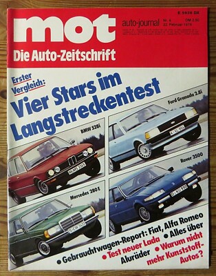 MOT 04/78 Test: BMW 528i, Ford Granada 2.8i GLS, Mercedes-Benz 280 E, Rover 3500