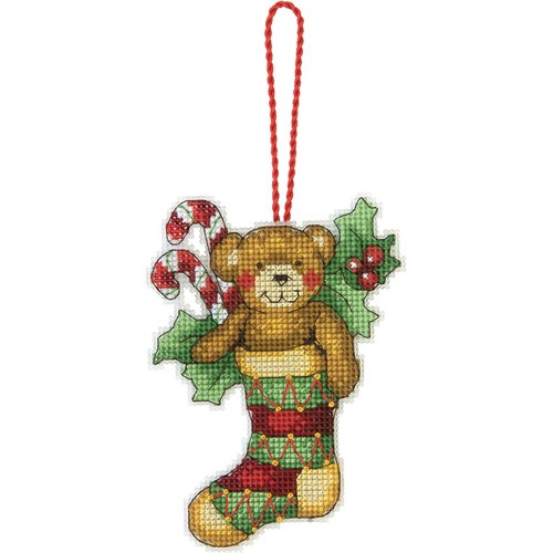 Dimensions Counted Cross Stitch Kit - Bear Ornament - 3.25"X4.5" New - 第 1/1 張圖片