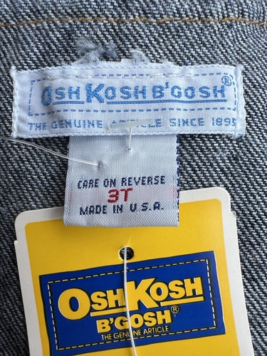 OshKosh B'Gosh Vintage Blue Denim Vest Boys Girls USA Size 3 NWT Toddler 3T - Picture 7 of 9