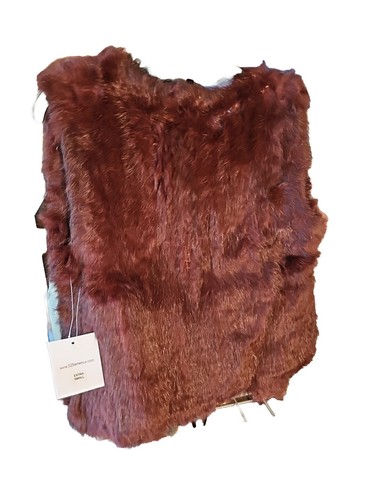 525 America Luxe Dyed Rabbit Fur Vest Size XS Root Beer - Bild 11 von 24