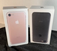 2 Apple iPhone 7 Black and Rose Gold 128GB OEM Empty Boxes w/ inserts/earphones
