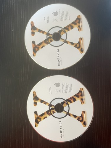 Apple Mac OS X v10.2 Jaguar Install Discs 1 & 2 Macintosh Operating System 2002