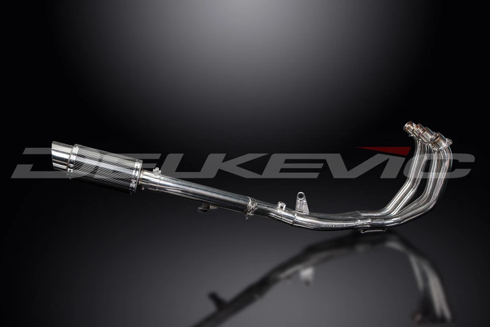 Honda CBR600 F4 1999-2000 полный выхлоп 4-1 8 дюймов круглый углеродный глушитель - Изображение 3 из 4