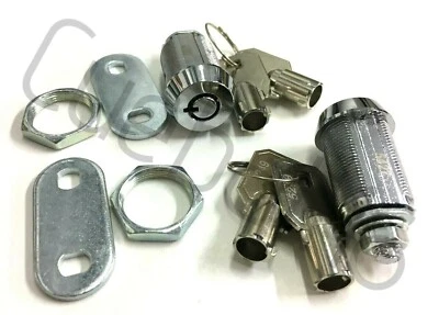 2 x HIGH SECURITY BARREL ROUND KEY LOCKS For FRUIT / QUIZ MACHINES & POOL TABLES