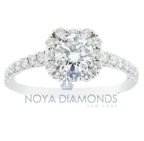 1.00 CARAT E SI1 CERTIFIED ROUND DIAMOND ENGAGEMENT RING SET IN 18K - 第 1/2 張圖片
