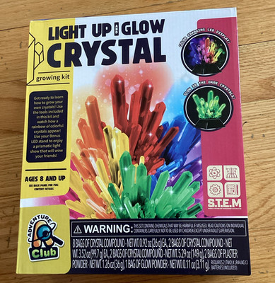 Adventure Club Light Up & Glow Crystal Growing Kit STEM, Ages 8+ 