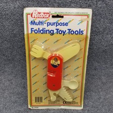 Vintage RedBox Multi Purpose Folding Toy Tools Knife Fork Spoon Saw 90s