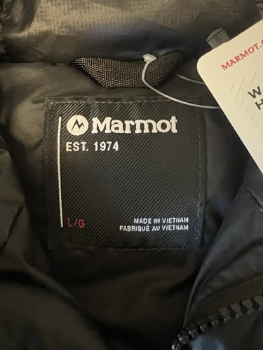 Marmot Women’s DOWN puffer Hooded Jacket Black Large New NWT $275 - Picture 9 of 15