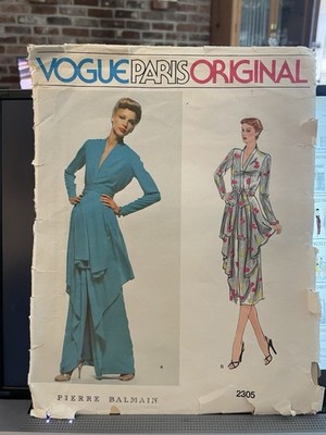 Vogue Size 12 Draped Front Lined Semi Fitted UNCUT Pattern 2305 P. Balmain FF