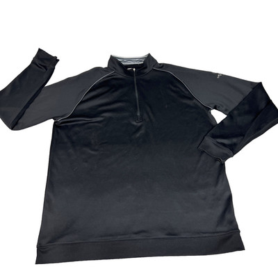 Straight Down 1/4 Zip Golf Pullover Mens 2XL Black Stretch Performance Golfcore