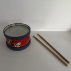 Vintage 1960's Ohio Art Tin Litho Toy Drum - Colorful Musical Graphics w/Sticks