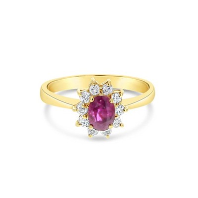 Rubin Diamant Halo Verlobungsring