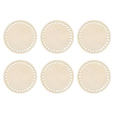6PCS Wooden Basket Bottom, 4" Diameter Crochet Basket Bottom Unfinished Wood ...