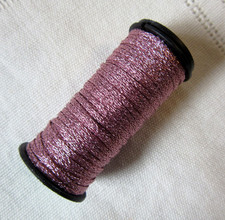 Kreinik Metallics 1/16" Ribbon flat braid #007C PINK Thread Spool