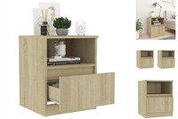 Nachttische2Er Set Sonoma Eiche 40X40X50 Cm Spanplatte