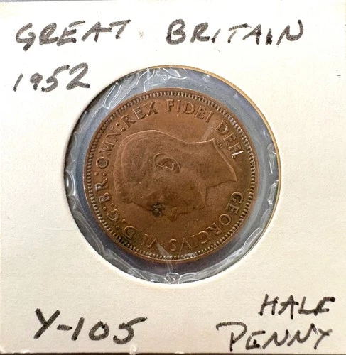 1952 George VI Half Penny — photo from the most recent tracked eBay sale