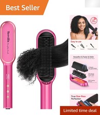 Luxury 450 F Hair Straightening Brush - Ionic, Ergonomic Comb for All Hair Types