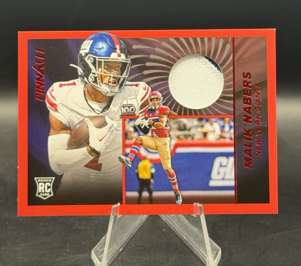 Malik Nabers Panini Encore Pinnacle Jerseys #PJMNS Red