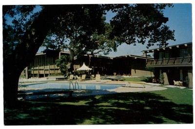 Mark Thomas' Inn at del monte ~ Monterey California ~ swimming pool ~ postcard